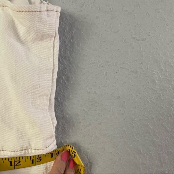 Reformation Nikki Bustier Denim Mini Dress Off White Color Size 4 Like New - Picture 6 of 7